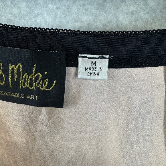 Bob Mackie Skirt Womens Size M Neutral Multi Floral Print Pull-On Woven Pleated - Picture 10 of 14